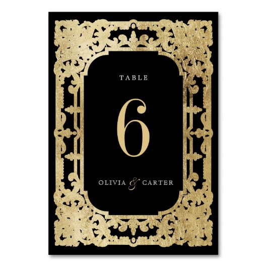 Zwart-gouden elegante romantische bruiloft kaart (Achterkant)