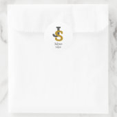 Zwart Gouden Elegante Typografie Monogram Ronde Sticker (Tas)