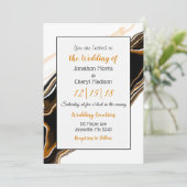 Zwart, gouden en witte marmer met een vloeiend kun kaart (Staand voorkant)