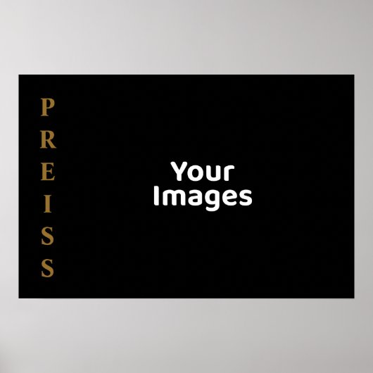 Zwart/Gouden familienaam foto display Poster (Voorkant)