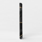 Zwart-gouden faux Glitter Agate Case-Mate iPhone Case (Achterkant/links)