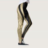 Zwart-gouden Floral - Geometrisch design Leggings (Rechts)