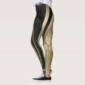 Zwart-gouden Floral - Geometrisch design Leggings (Links)