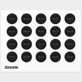 Zwart & Gouden Folie Abstracte Cirkel Stippen Stic Ronde Sticker (Vel)