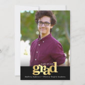 Zwart gouden folie afstuderen foto moderne typogra aankondiging (Voorkant)