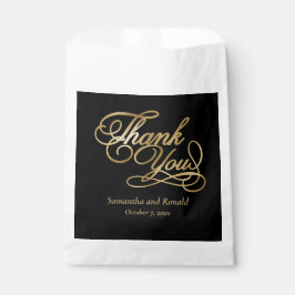 Zwart & Gouden Folie Dank u Kalligrafie Trouwen Bedankzakje