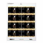 Zwart & Gouden Folie Haar Serum Fles Label w / log (Full Sheet)