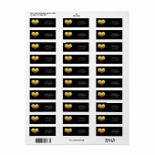 Zwart & Gouden Folie Hart Sticker Adresetiketten (Full Sheet)
