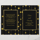 Zwart, gouden folie kralen trouwvouwprogramma (Voorkant)