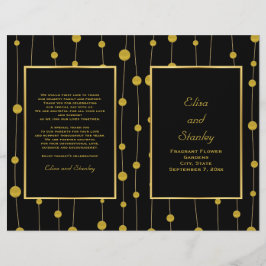 Zwart, gouden folie kralen trouwvouwprogramma