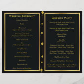 Zwart, gouden folie kralen trouwvouwprogramma (Achterkant)