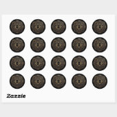 Zwart Gouden Folie Mandala Boho Bruiloft Favor Ronde Sticker (Vel)