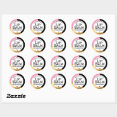 Zwart Gouden Folie Roze Geometrische Lip Balm Labe Ronde Sticker (Vel)