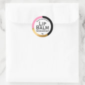 Zwart Gouden Folie Roze Geometrische Lip Balm Labe Ronde Sticker (Tas)