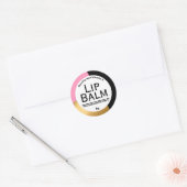 Zwart Gouden Folie Roze Geometrische Lip Balm Labe Ronde Sticker (Envelop)