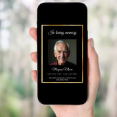 Zwart gouden foto begrafenis programma kaart