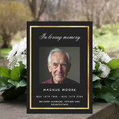 Zwart gouden foto begrafenis programma kaart