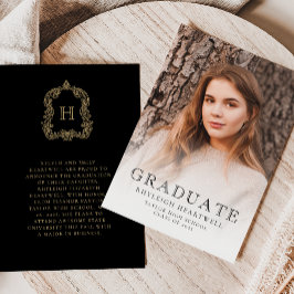 Zwart Gouden Foto Grad Afstudeerbericht Kaart