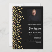 Zwart gouden foto premium verjaardag kaart (Voorkant)