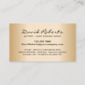 Zwart gouden foto van Notaristekenaar Professional Visitekaartje (Achterkant)