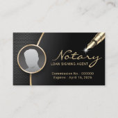 Zwart gouden foto van Notaristekenaar Professional Visitekaartje (Voorkant)