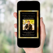 Zwart gouden foto verjaardag kaart