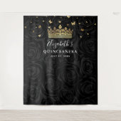 Zwart-gouden fotoachtergrond wandkleed (Voorkant)