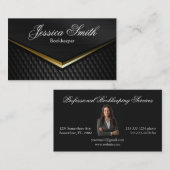 Zwart-gouden fotoboekjes visitekaartje (Voorkant / Achterkant)