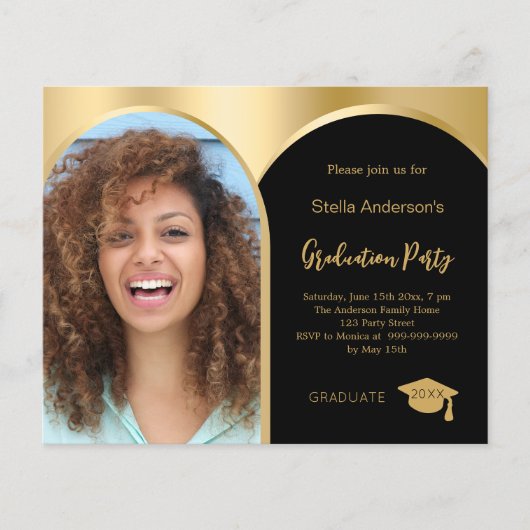 Zwart gouden fotoboog afstuderen 2025 (Voorkant)