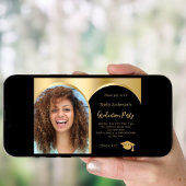 Zwart gouden fotoboog afstuderen 2025 kaart