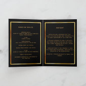 Zwart gouden fotoelegant begrafenisprogramma bedankkaart (Binnen)