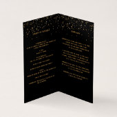 Zwart gouden fotoelegant begrafenisprogramma kaart (Binnen)