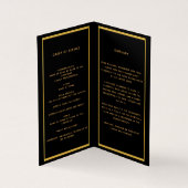 Zwart gouden fotoelegant begrafenisprogramma kaart (Binnen)
