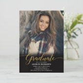 Zwart gouden fotograaf, modern elegant kaart (Staand voorkant)