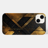 Zwart Gouden Geometrisch Ontwerp Case-Mate iPhone Case (Achterkant (horizontaal))