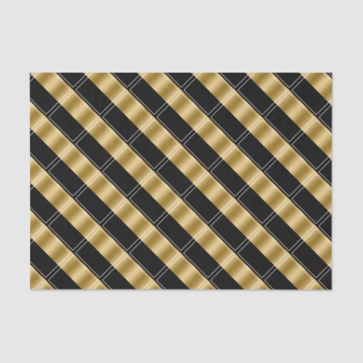 Zwart-gouden geometrisch patroon tissuepapier (Voorkant)