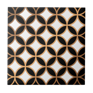 Zwart-gouden geometrisch tegeltje
