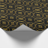 Zwart-gouden geometrische patronen Kleine legant Cadeaupapier (Hoek)