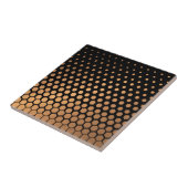 Zwart-gouden geometrische patronen tegeltje (Zijkant)