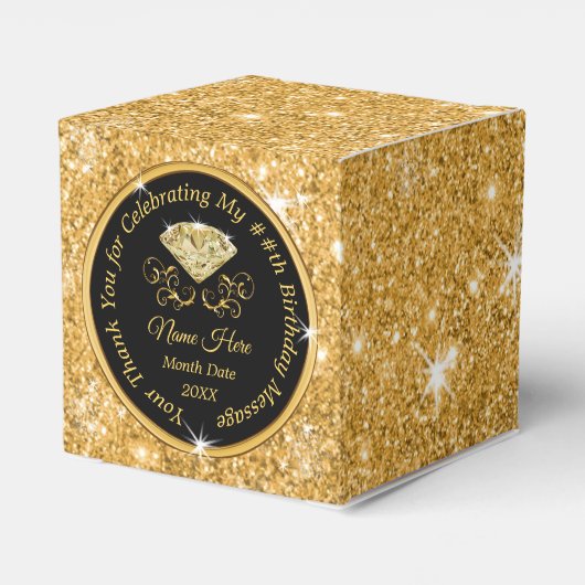 Zwart-gouden gevierdozen bedankdoosjes (Achterkant)