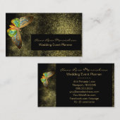 *~* Zwart Gouden Glitter Gegulde Vlinder Chic Girl Visitekaartje (Voorkant / Achterkant)