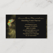 *~* Zwart Gouden Glitter Gegulde Vlinder Chic Girl Visitekaartje (Achterkant)