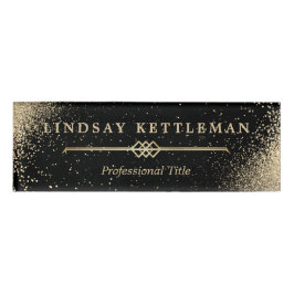 Zwart-gouden glitter-label naambadge