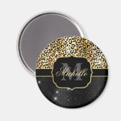 Zwart-gouden glitter-luipspuiten en -Stippen Magneet (Voorkant / Achterkant)