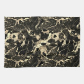 Zwart-gouden glitter Marble 2 Kitchen Towel Theedoek (Horizontaal)