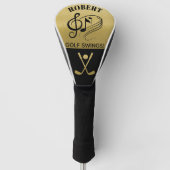 Zwart-gouden golfwisselingen op maat golfheadcover (Voorkant)