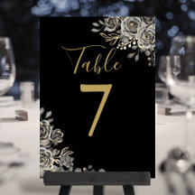 Zwart Gouden Gotische Trouwtafel Nummer