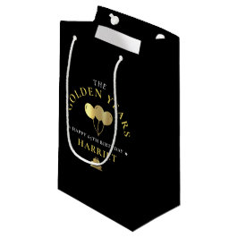 Zwart & Gouden Gouden Jaren 65e Verjaardagsfeest Klein Cadeauzakje