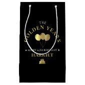 Zwart & Gouden Gouden Jaren 65e Verjaardagsfeest Klein Cadeauzakje (Voorkant)