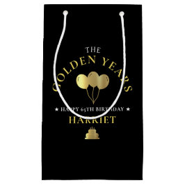 Zwart & Gouden Gouden Jaren 65e Verjaardagsfeest Klein Cadeauzakje